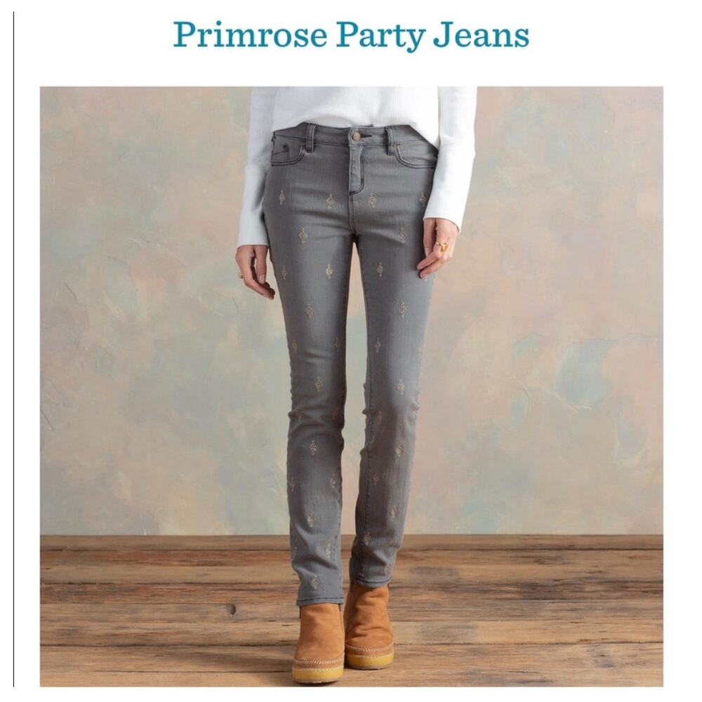 Sundance Primrose Party Gray Charcoal Wash Skinny Jeans Sequins Bling Size 26